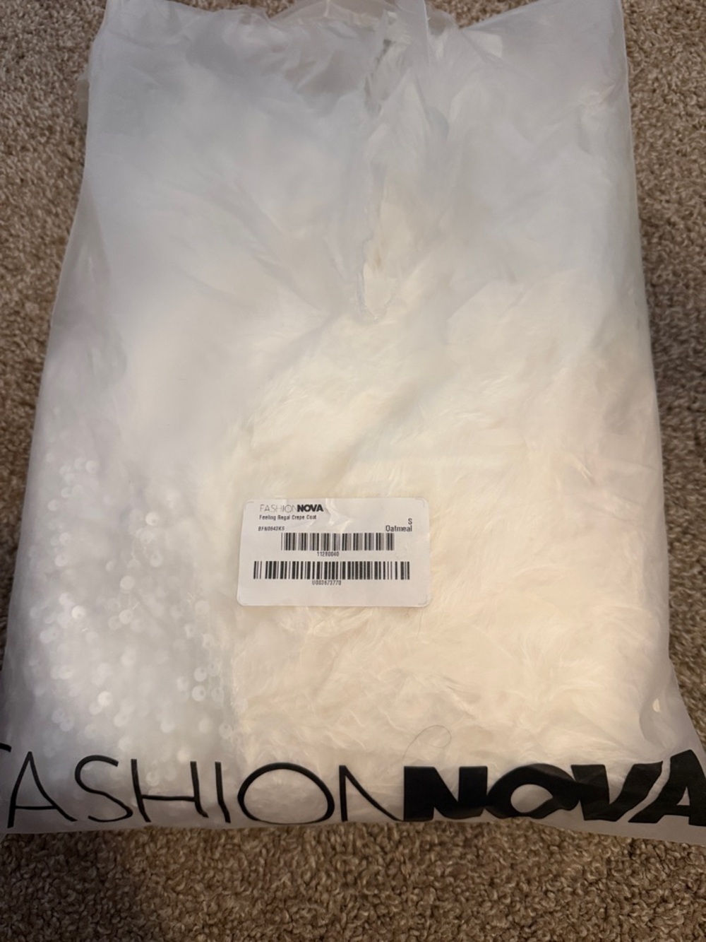 Fashion Nova White Feathered Mini Dress